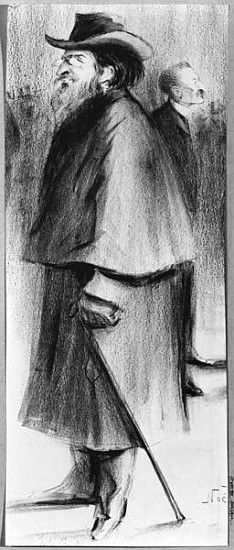 Jules Guesde (pencil & charcoal on paper) von Alphonse Leon Noel