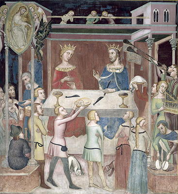 Satan Asking God to Tempt Job, 1356-67 (fresco) von also Manfredi de Battilori Bartolo di Fredi