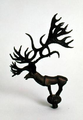 Terminal depicting a deer, from the Pazyryk Burial Mounds 5th centur
