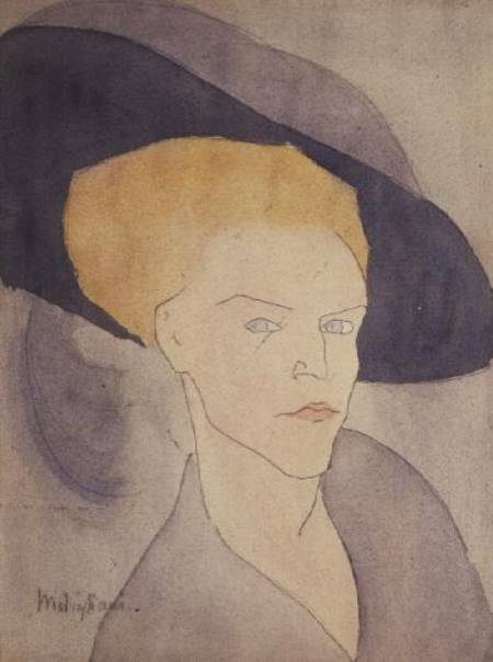 Head of a Woman wearing a hat von Amedeo Modigliani