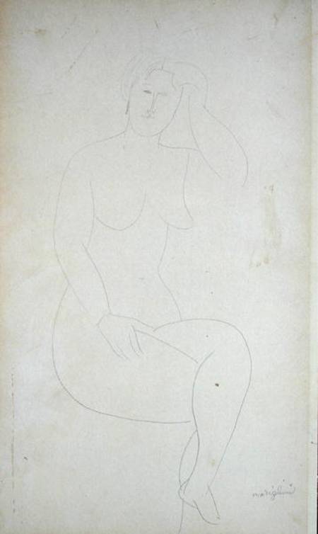 Nude Standing Girl (Legs Crossed) von Amedeo Modigliani