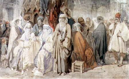 Figures in the Bazaar, Constantinople von Amadeo Preziosi