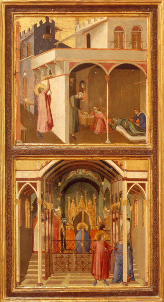 2 Szenen mit Hl.Nikolaus von Ambrogio Lorenzetti