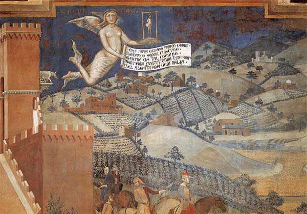 Buon governo,  Landschaft von Ambrogio Lorenzetti