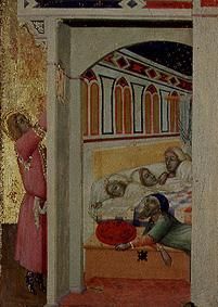 Die Mildtätigkeit des hl. Nikolaus von Bari. von Ambrogio Lorenzetti