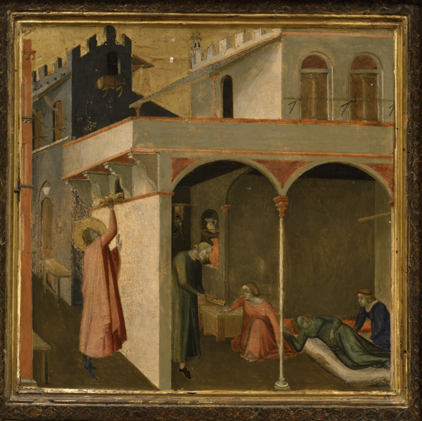 Nikolaus wirft Goldkugeln von Ambrogio Lorenzetti