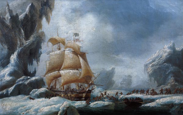 The Ship of Jules Dumont d'Urville (1790-1845) Stuck in an Ice Floe in Antarctica von Ambroise-Louis Garneray