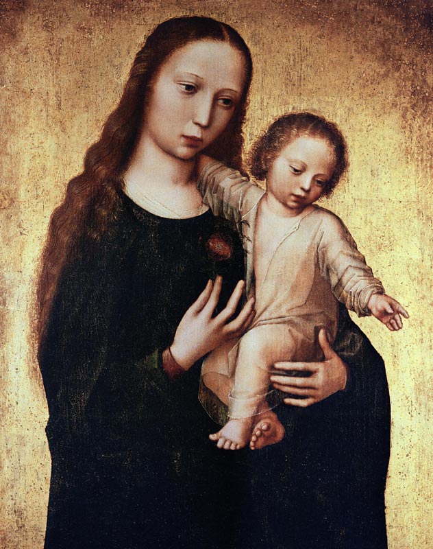 Die Jungfrau Maria mit dem Jesuskind in einem Hemd von Ambrosius Benson