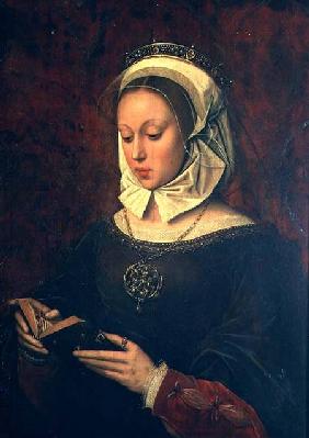 Young Woman Reading a Book of Hours