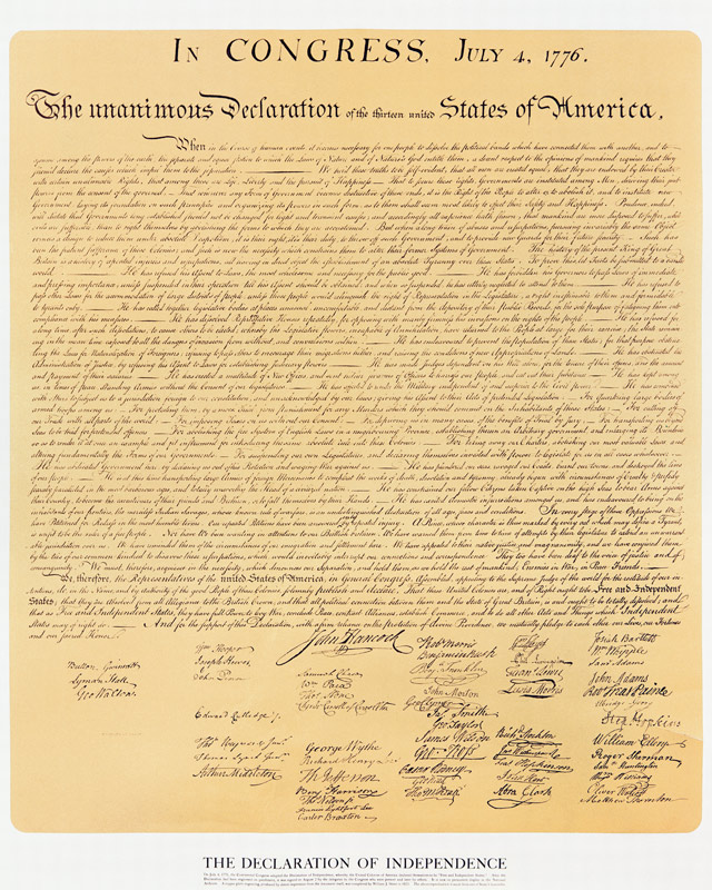 Declaration of Independence of the 13 United States of America of 1776 von American School