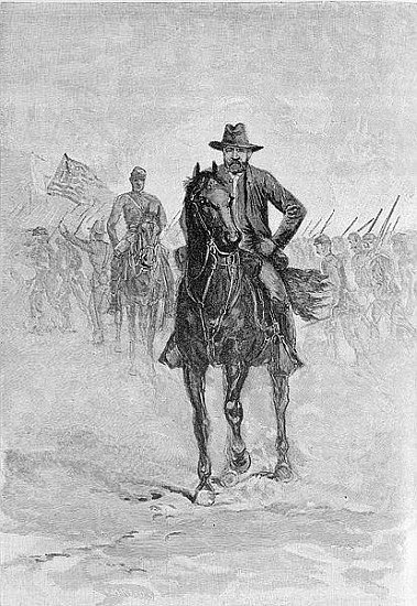 General Grant reconnoitering the confederate position at Spotsylvania court house; engraved by C.H.  von American School