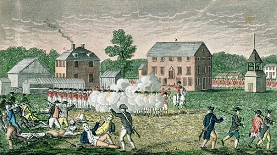 The Battle of Lexington, April 19th 1775, from ''Connecticut Historical Collections'', John Warner B von American School