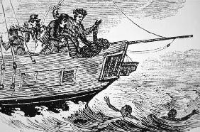 Dumping slaves overboard due to reasons ranging from sickness to rebellion (engraving) 20th