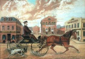 Samuel Chamberlain in Market Square, Salem 1855-60 st