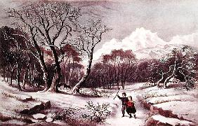 Woodlands in Winter, published Nathaniel Currier (1813-88) and James Merritt Ives (1924-95)