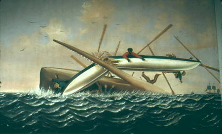 Whale attacking a Long Boat von American School