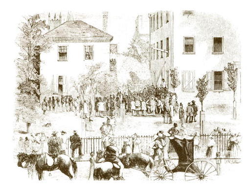 A lynching in Kentucky, 1850s (engraving) (b/w photo) von American School, (19th century)