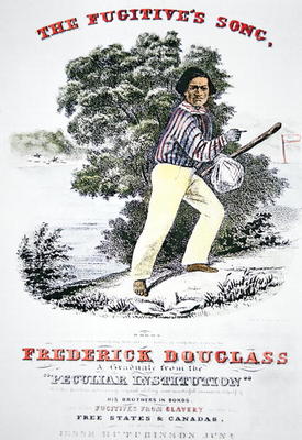 Poster for 'The Fugitive's Song' composed in honour of Frederick Douglass (1818-95) by Jesse Hutchin von American School, (19th century)