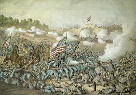 Battle of Williamsburg, 5th May 1862 by Kurz & Allison (colour litho) 15th
