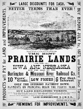 Land sale poster, 1875 (print) 19th