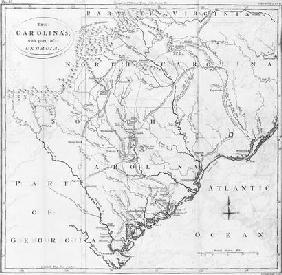 Map of the Carolinas with part of Georgia (engraving) 11th