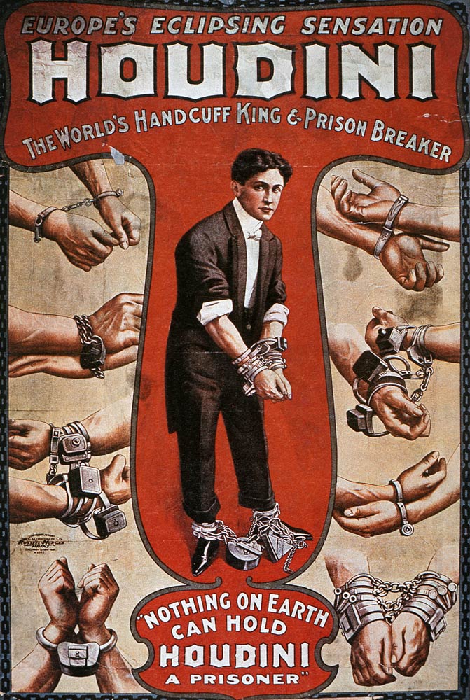 Poster advertising a performance by Houdini von American School, (20th century)