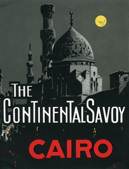 Continental Savoy Hotel in Cairo with Mosque von American School, (20th century)