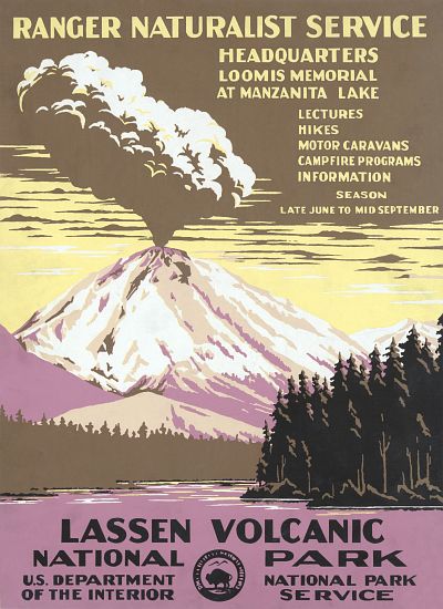 Lassen Volcanic National Park Travel Poster von American School, (20th century)
