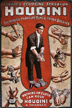 Poster advertising a performance by Houdini 1906