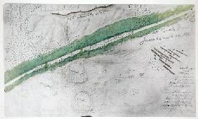 Topographical chart of the battlefield of the Little Big Horn