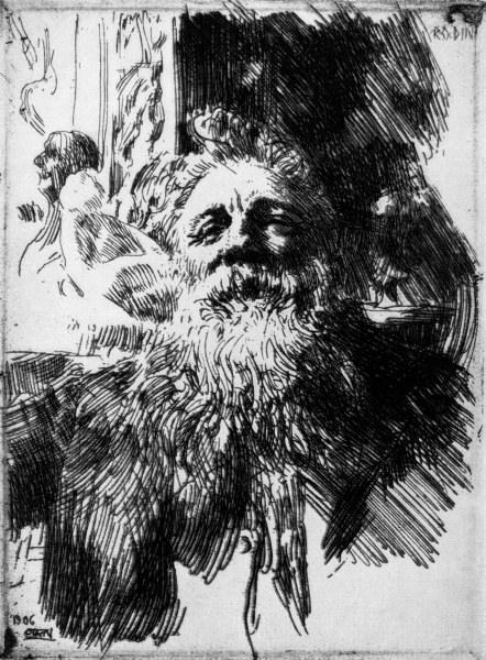 Auguste Rodin / Etch.by A.Zorn / 1906 von Anders Leonard Zorn