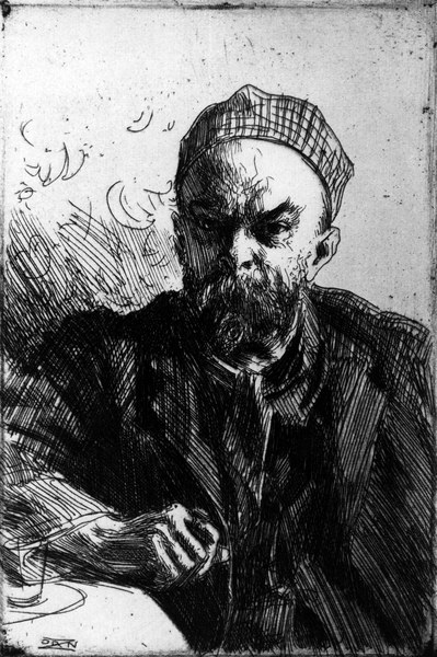 Paul Verlaine / Etch.by A.Zorn / 1895 von Anders Leonard Zorn