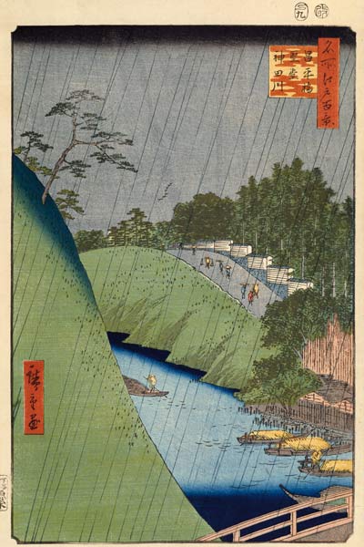 Shohei Brücke und Seido Hall am Fluss Kanda (Einhundert Ansichten von Edo) von Ando oder Utagawa Hiroshige