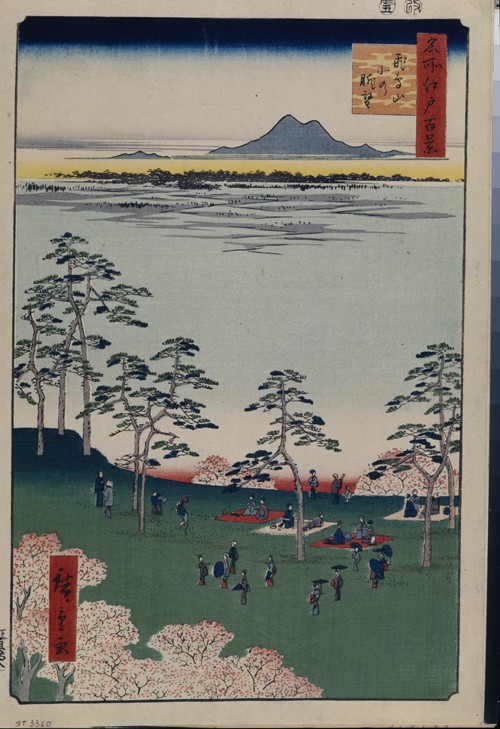 Blick vom Asukayama nach Norden (Einhundert Ansichten von Edo) von Ando oder Utagawa Hiroshige