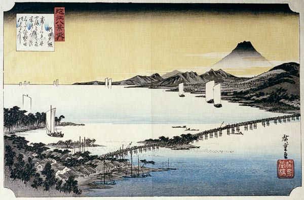 Evening Glow At Seta von Ando oder Utagawa Hiroshige