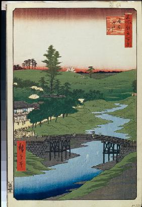 Der Fluss Furukawa in der Gegend Hiroo (Einhundert Ansichten von Edo)