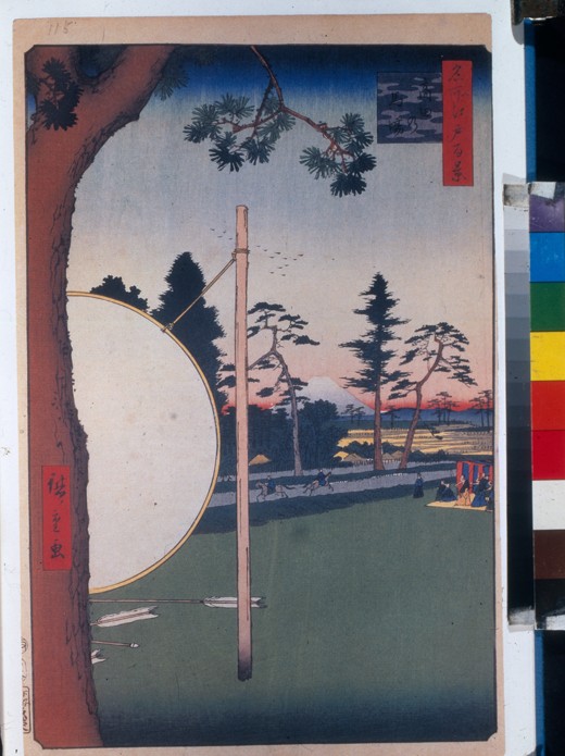 Die Reitbahn von Takata (Einhundert Ansichten von Edo) von Ando oder Utagawa Hiroshige
