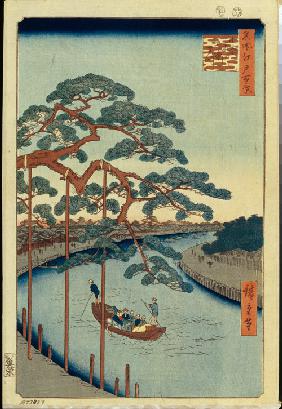 Fünf Kiefern am Konagi-Kanal (Einhundert Ansichten von Edo)