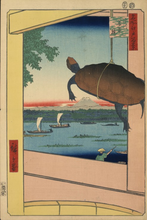 Mannen-Brücke und Fukagawa-Distrikt (Einhundert Ansichten von Edo) von Ando oder Utagawa Hiroshige