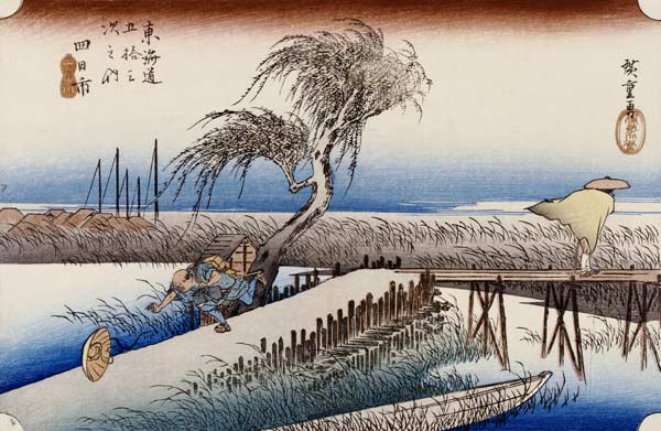 Mie River Near Yokkaichi von Ando oder Utagawa Hiroshige