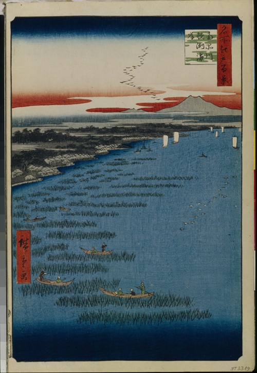 Samezu-Küste von Süd-Shinagawa (Einhundert Ansichten von Edo) von Ando oder Utagawa Hiroshige