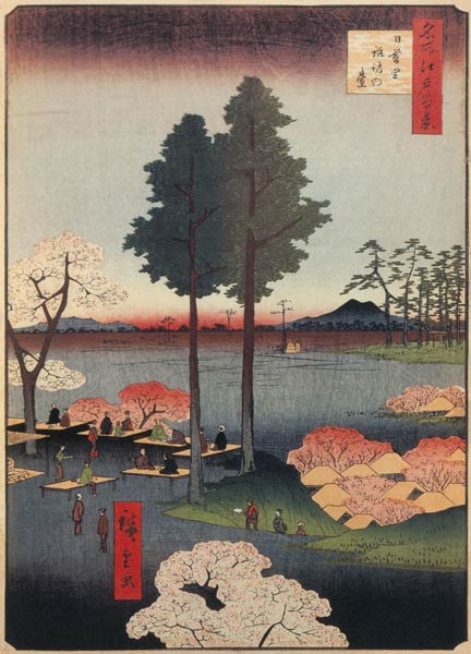 Suwanodai in Nippori (Einhundert Ansichten von Edo) von Ando oder Utagawa Hiroshige