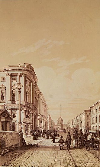 Nevsky Prospekt, St. Petersburg, illustration from ''Voyage pittoresque en Russie'' von Andre Durand