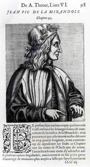 Giovanni Pico della Mirandola, from ''Les Vrais Pourtraits et vies des hommes illustres'' by Andre T von Andre Thevet