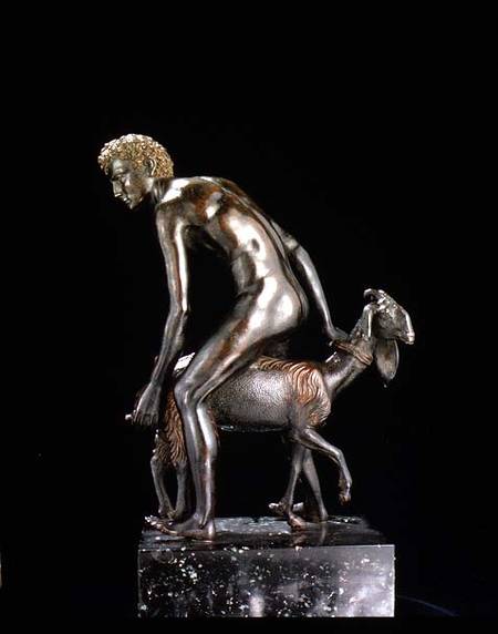 Herdsman with a Goat, sculpture von Andrea  Briosco