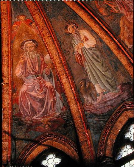 God the Father and St John, from the Vault of the Apse in the Chapel of St Tarasius von Andrea del Castagno