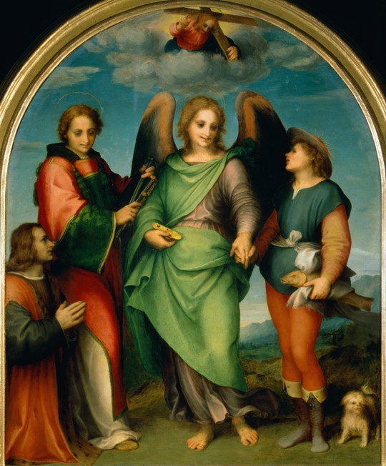 Erzengel Raphael mit Tobias, Hl. Laurentius und dem Stifter Leonardo di Lorenzo Morelli von Andrea del Sarto