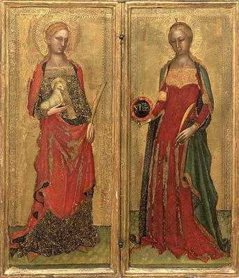 St. Agnes and St. Domitilla (tempera on panel) von Andrea  di Bonaiuto
