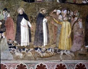 St. Dominic Sending Forth the Hounds and St. Peter Martyr Casting Down the Heretics, from the Spanis c.1365