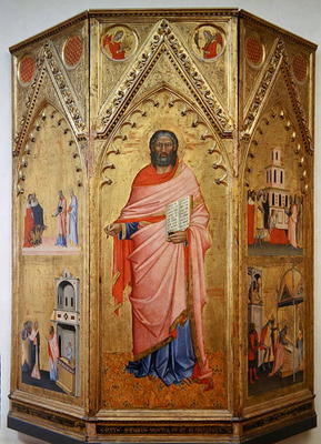 The 'St. Matthew and Scenes from the Life', altarpiece, detail of central panel, c.1367-70 (tempera von Andrea di Cione Orcagna